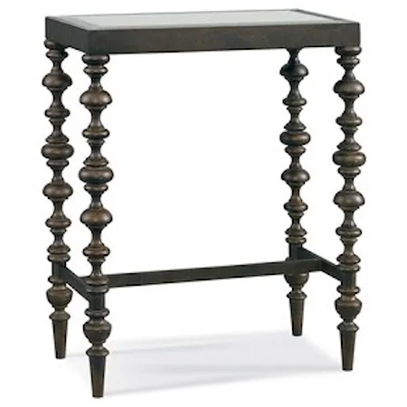 Accent Side Table with Antique Mirrored Top